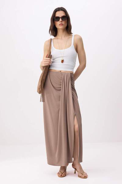 Trendyol Collection Fustă maro TWOSS26ET00182