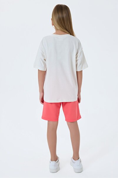 U.S. Polo Assn. Girl's Crew Neck Embroidered Summer Regular Fit Pink Bermuda Set Us2513-C-V2