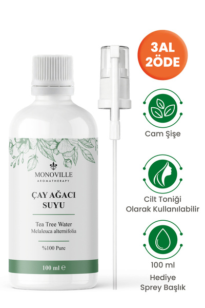 Monoville Çay Ağacı Suyu Cilt Ve Saç Toniği %100 Doğal 100 ml (Tea Tree Water)