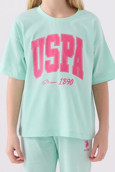 U.S. Polo Assn. Girl's Green Bermuda Suit