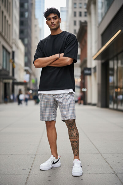 dehaine Pantaloni scurti, pentru barbati, casual, gri, 13125