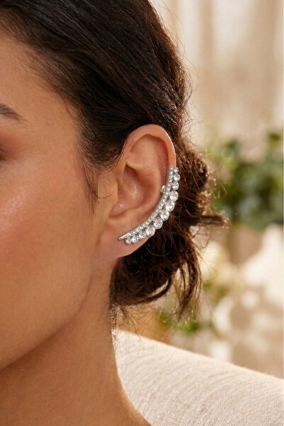 PETEK AKSESUAR YAY FULL TAŞLI EARCUFF KÜPE SOL KULAK 5 CM.