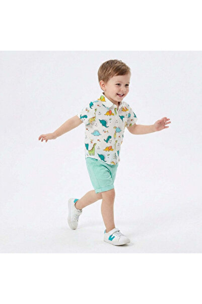 Kidohug Costum elegant de vara, Kidohug Dino Breeze, Camasa cu maneca scurta,...