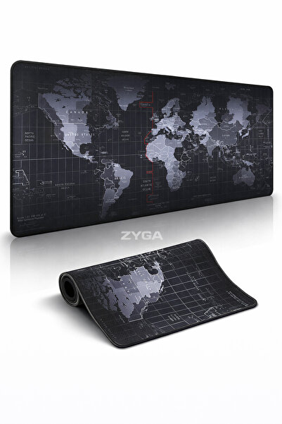 Zyga Büyük Boy XL 90x40 Mouse Pad Dünya Haritası Desenli Oyuncu Gamer Gaming ...