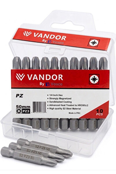 Vandor Bits Uç Matkap Ucu Tornavida Ucu Vidalama Ucu S2 Yüksek Kalite Çelik S...