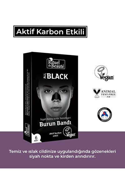 Rituel De Beaute Aktif Karbon Siyah Nokta Ve Kir Temizleyici Burun Bandı 3'lü