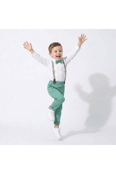 Kidohug Costum elegant de băieți, cămașă cu mânecă lungă, pantaloni lungi cu ...