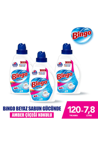 Bingo Sıvı Çamaşır Deterjanı Amber Çiçeği 2600 ml 3lü