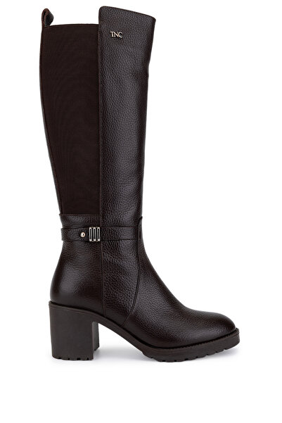 Tamer Tanca Hakiki Deri Kahverengi Kadın Çizme Çizme 94 710C BN CZM SK19/20