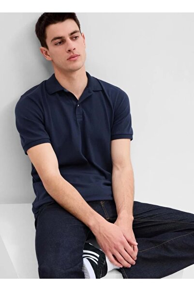 GAP Pike Polo Yaka T-Shirt 5505310 Kısa Kol Tişört Erkek T-Shirt LACİVERT