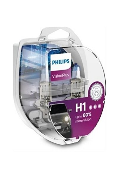 Philips Set de 2 becuri auto H1 Philips VisionPlus +60% 12V 55W