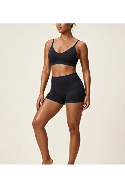İltena Seamless, Knitted Fabric Casual Sports Bra and Panties Set