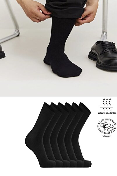 Ozzy Socks 6 pari crnih Viskoza Bez šavova udobnih Prozračno čarapa za muškarce