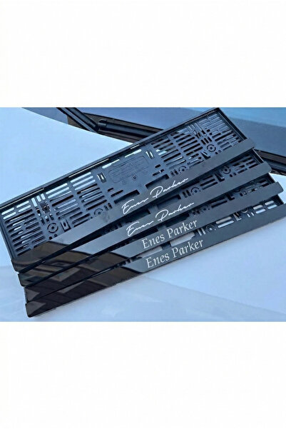 Parker Otomotiv A.Ş Parlak Siyah Zemin Otomobil Araç Plakalık (2 Adet ) Kişiy...