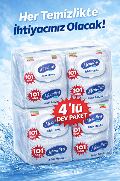 Mendiva Islak Havlu 101 Adet 4 Paket