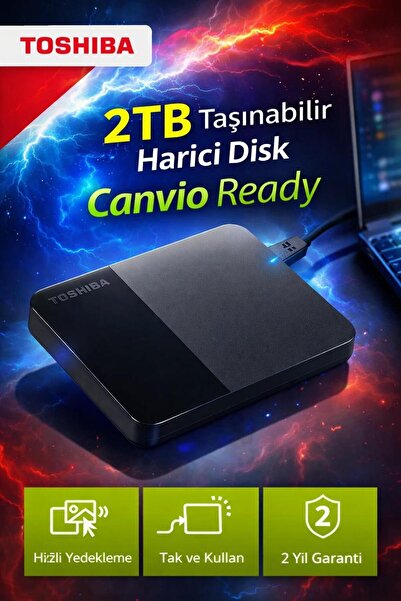 Toshiba 2TB CANVIO READY 2.5" USB3.2 G1 HDTP320EK3AA