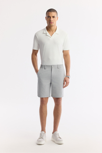 Avva Ανδρικό σορτς χινό με ελαστικό πλαϊνό γκρι ανοιχτόχρωμο σορτς A51Y3730