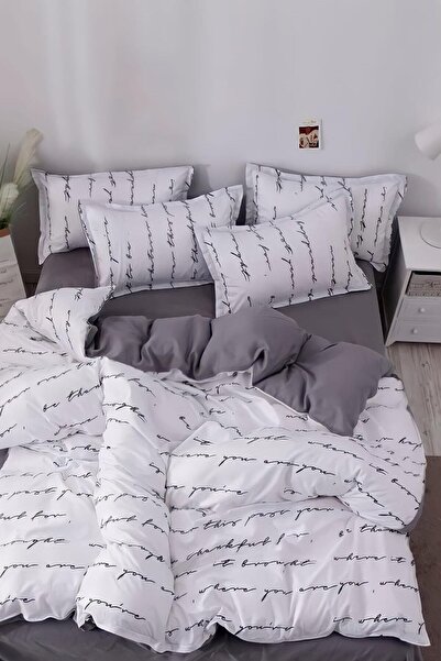 Always Bed Sheet I Elastic Single Reversible Duvet Cover Set Letter