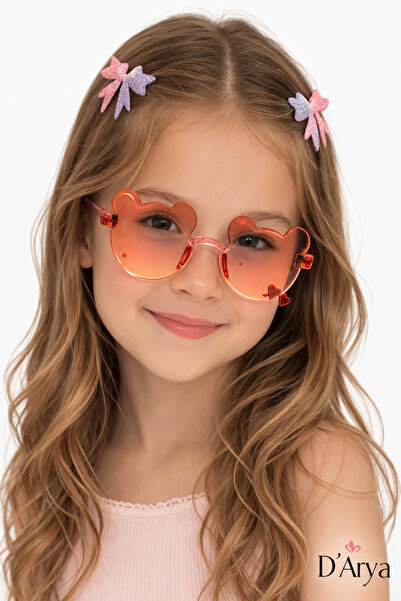 Darya Dd367 Orange Mickey Mouse Glasses and Glitter Ribbon Buckle Set (Piece ...