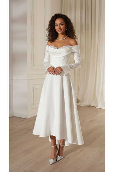 Paradise Collection Moda Evi Midi Gelinlik Saten 2026