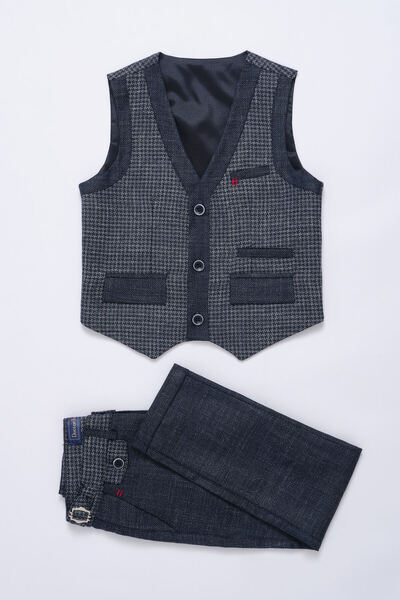 Doctor junior Costum pentru băiat, vestă cu trei nasturi, cu talie metalică, ...