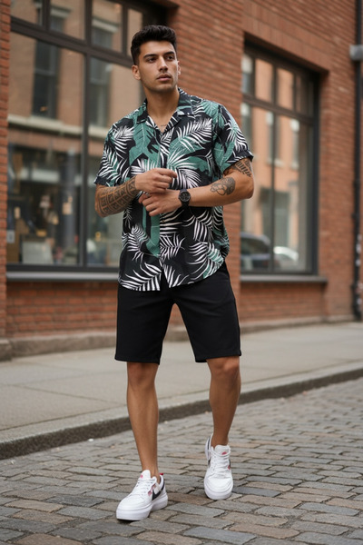 dehaine Pantaloni scurti, pentru barbati, casual, negru, 13058