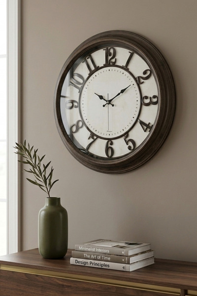 Frapan Home GLX 46 cm Ceas de perete decorativ cu cifre în relief Ceas de suf...