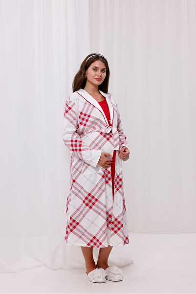 Yulem Homewear Σετ πιτζάμες και νυχτικό με μακρυμάνικο χειμωνιάτικο βαμβακερό...