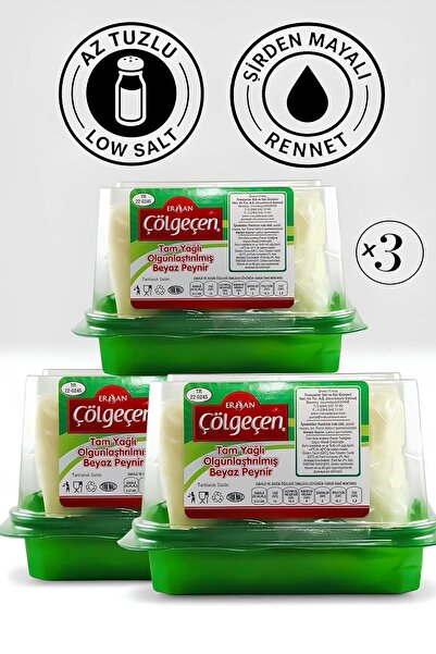 Çölgeçen Trakya Tam Yağlı Beyaz Peynir 3 Kalıp ( Tam Olgunlaşmış) Şirden Maya...