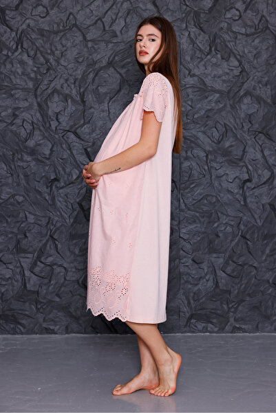 Yulem Homewear طقم ملابس نوم للحوامل من الكتان الفستو البودرة مكون من قطعتين