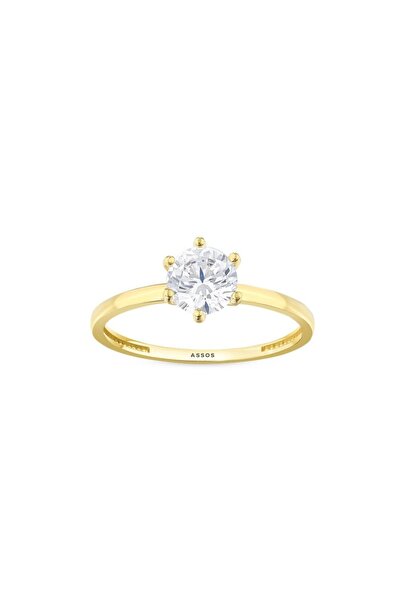 Assos Pırlanta Altın Tektaş Yüzük - 14K