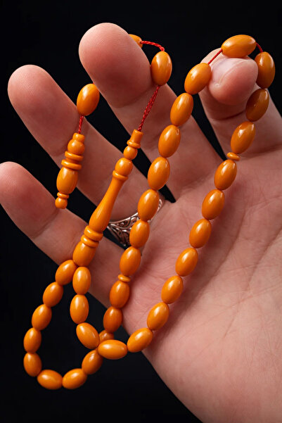 Cemhan Göksal سبحة كلاسيكية من العقيق الأحمر المضغوط 7x11 ملم على الطراز العث...