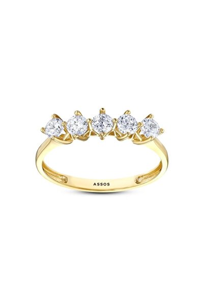 Assos Pırlanta Altın Beştaş Yüzük - 14K