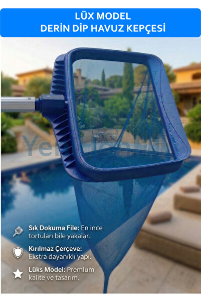 Ekonef Lux Derin Havuz Kepçesi - Yaprak, Böcek Toplayıcı Dip Havuz Kepçesi