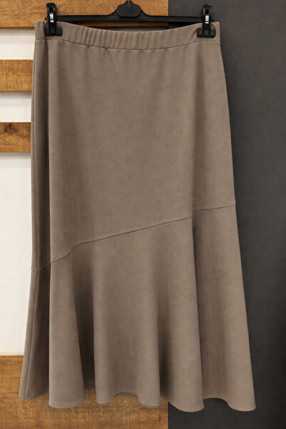 MODA MAÇKA PARK Fusta de pește cu talie elastică cu volan Mmp