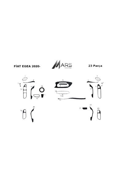 Marscockpitdesign فيات ايجيا كونسول-توربيدو 2020- 23 قطعة