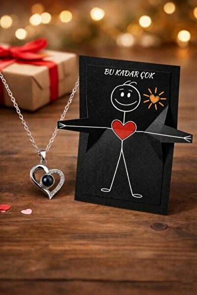 ALLEGORYA Çelik 100 Dilde Seni Seviyorum Kolye (gümüş) ve Seni Seviyorum Yazı...