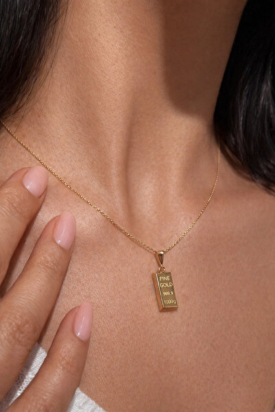 MOOM MÜCEVHERAT 14 Ayar Altın Külçe Kolye