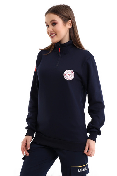 bilenn 112 Sweatshirt Kışlık Unisex Balıkçı Yaka - Lacivert
