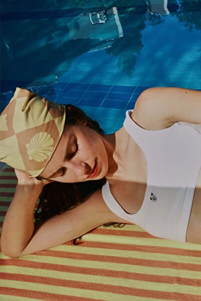 Reflect Studio Prosop jacquard cu dungi din scoici de midii - galben/orange