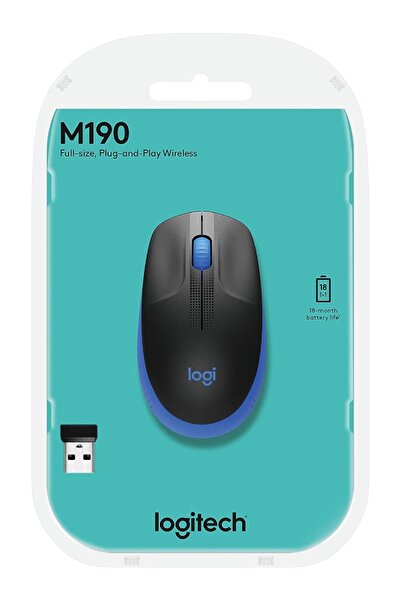 logitech Mouse M190 Wireless de dimensiuni normale
