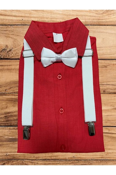 FATELLA Erkek Çocuk 23 Nisan 29 Ekim Gösteri Uzun Kol Okul Gömlek ASKI PAPYON...