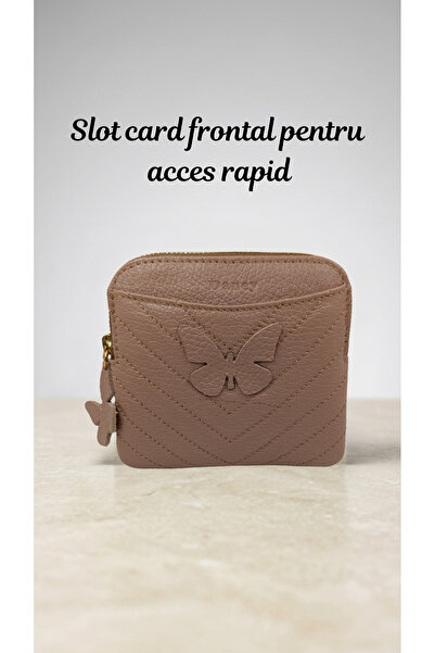 OEM Genuine Leather Card Holder with zipper, slim card holder, Compact card h...