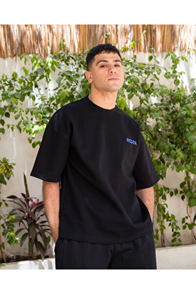 Regen تيشيرت قطن 100% واسع | أسود