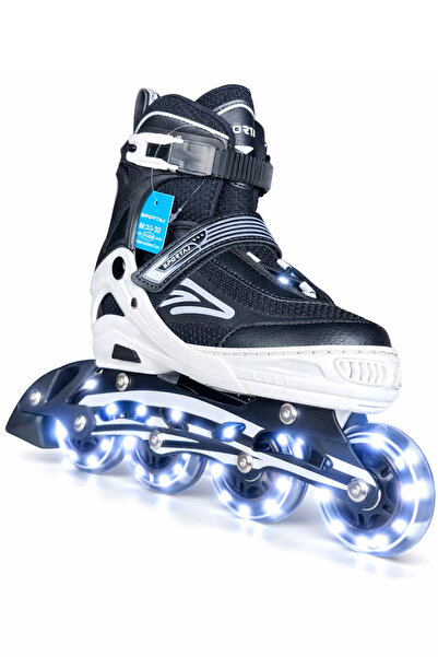 Sportaj Paten Premium TAJ-J1 Pro Paten Beyaz Led Işıklı Silikon Teker 3 in 1 ...