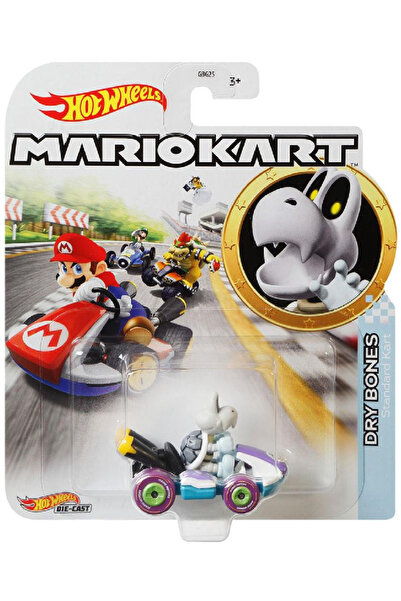 mattel Vehicul Hot Wheels Mario Kart Dry Bones Standard Kart Die-Cast (GJH59)