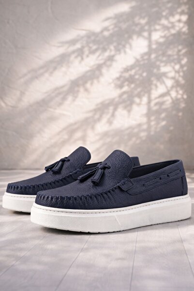 Rakerplus Navy Blue Lightweight Sole Boys' Moccasin Shoes