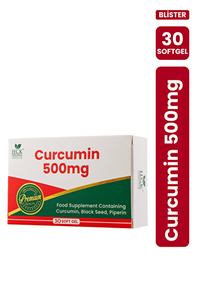 HCK NATURAL Kurkumin 500mg İçeren Takviye Edici Gıda 30 Yumuşak Kapsül Blister