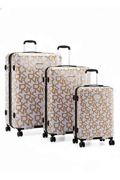 Dkny مجموعة حقائب سفر ديكو سيناتشر الصلبة، 3 قطع | عجلات دوارة من مادة ABS خف...