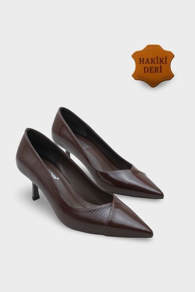 Capone Outfitters Брайън, обувки с средно висок ток, с ленти и змийски принт,...